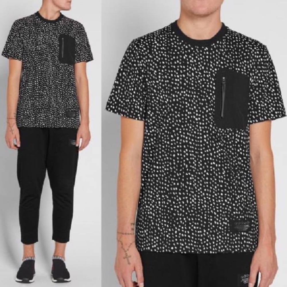 Adidas Originals NMD Tee in Black White Polka Dot, Men's Size M
